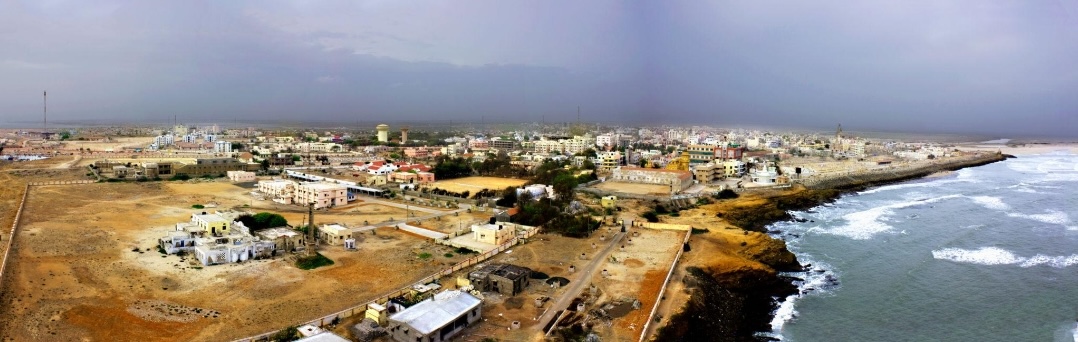 Aerial view of the Dwarka coastline